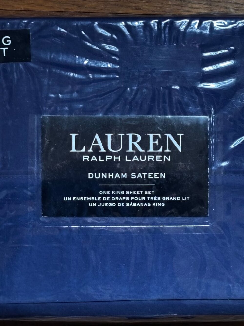 Ralph Lauren King Size Dunham Sateen Cotton Sheet Set CADET BLUE (NAVY) - Picture 2 of 6